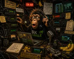 DX Monkey verstuurt radio mail