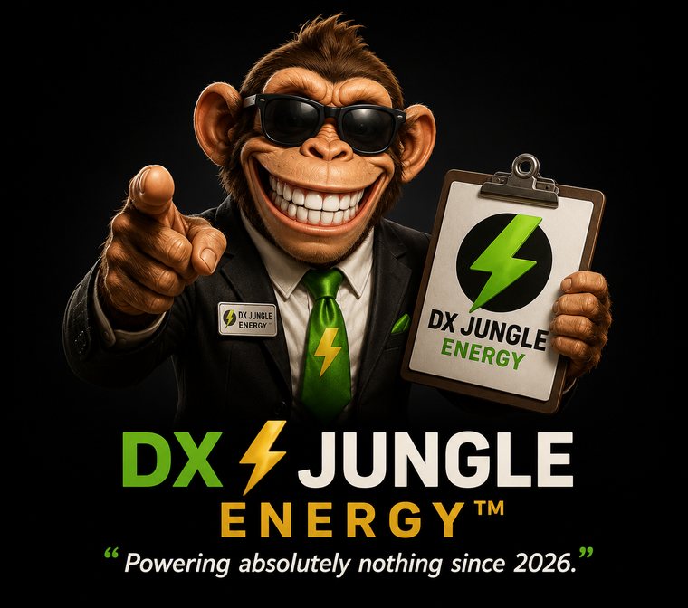 DX Jungle Energy monkey holding an energy sign